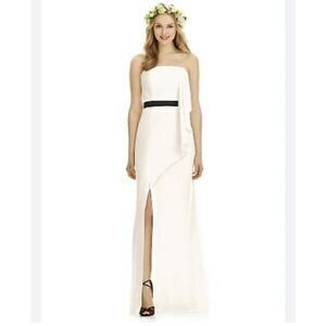 Social Bridesmaids Strapless NU-Georgette Dress Ivory 8174BL Women's 16 NWT